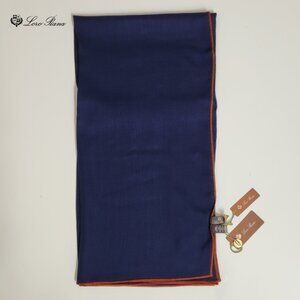 NWT Loro Piana Navy Blue Cashmere & Silk Square Scarf - Made In Italy - 39" x39"